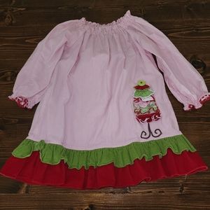 Le' Za Me Boutique Smocked Girls Dress Size 4 Christmas Dress